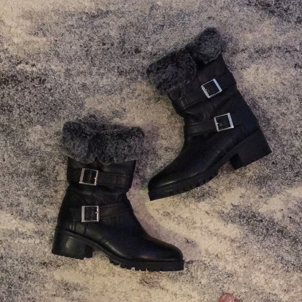 Zara Basic Fur Trim Boots